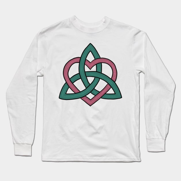 Celtic Knot Heart (sparkle) Long Sleeve T-Shirt by Serene Twilight